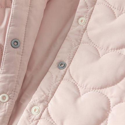 Newborn Girls Grey Pink Plush Turtle Long-sleeved Padded Rompers
