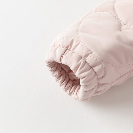 Newborn Girls Grey Pink Plush Turtle Long-sleeved Padded Rompers