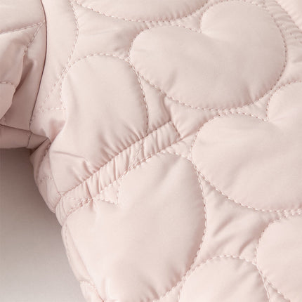 Newborn Girls Grey Pink Plush Turtle Long-sleeved Padded Rompers