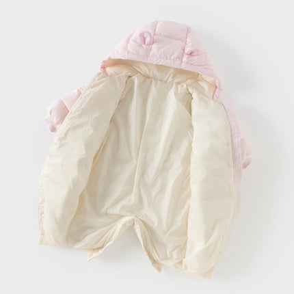 Baby Girls/Boys Winter Gradient-style Hooded Down One-pieces Rompers