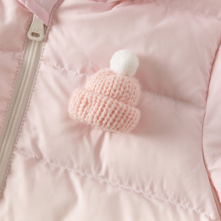 Baby Girls/Boys Winter Gradient-style Hooded Down One-pieces Rompers