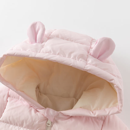 Baby Girls/Boys Winter Gradient-style Hooded Down One-pieces Rompers
