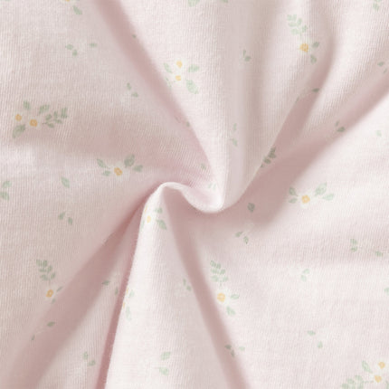 Baby Girls Pretty Floral Print Doll Collar Padded Plush-lined Warm Rompers