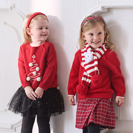 Toddler Girls Red Rabbit-print Sweaters Tops