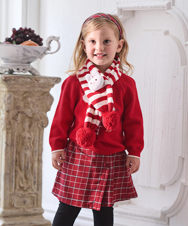 Toddler Girls Red Rabbit-print Sweaters Tops
