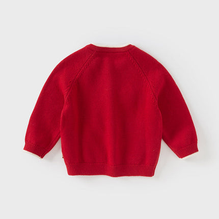 Toddler Girls Red Rabbit-print Sweaters Tops