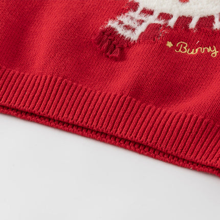 Toddler Girls Red Rabbit-print Sweaters Tops