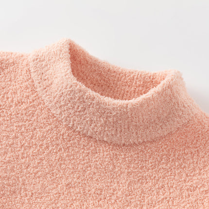 Toddler Girls Sweet Orange Pink Kitten Jacquard Turtle Soft Sweaters Tops