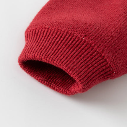Toddler Girls/Boys Red Turtle Cozy Fleece-lined Christmas Sweaters Tops