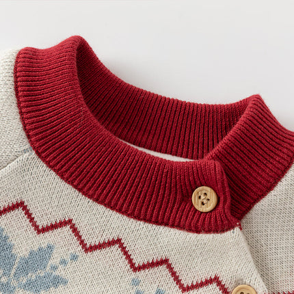 Toddler Girls/Boys Red Turtle Cozy Fleece-lined Christmas Sweaters Tops