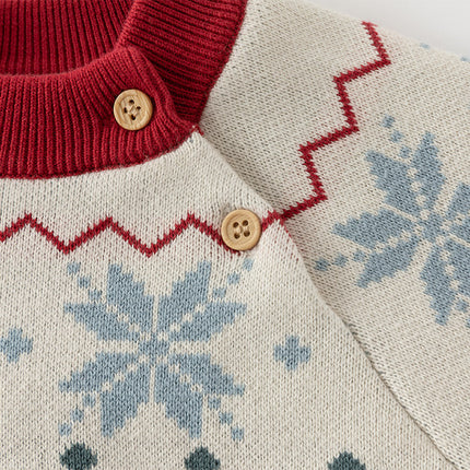 Toddler Girls/Boys Red Turtle Cozy Fleece-lined Christmas Sweaters Tops
