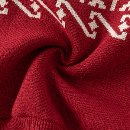 Toddler Girls/Boys Red Turtle Cozy Fleece-lined Christmas Sweaters Tops