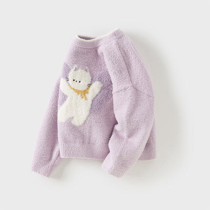 Toddler Girls/Boys Soft Cute Animal Jacquard Chenille Sweater Tops