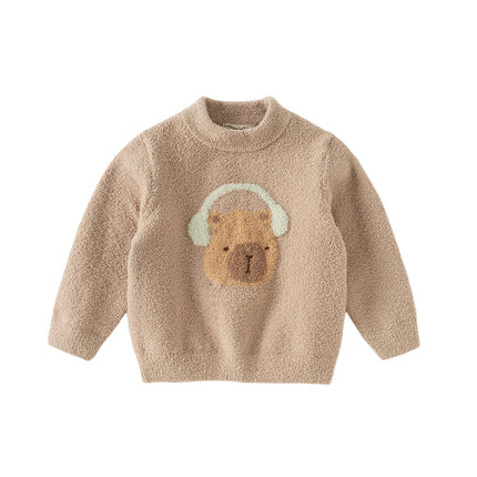 Toddler Girls/Boys Soft Cute Animal Jacquard Chenille Sweater Tops