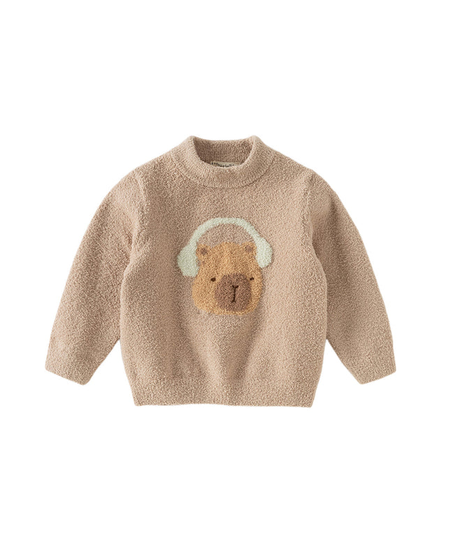 Toddler Girls/Boys Soft Cute Animal Jacquard Chenille Sweater Tops