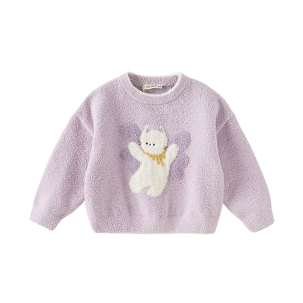 Toddler Girls/Boys Soft Cute Animal Jacquard Chenille Sweater Tops