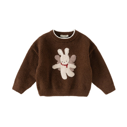Toddler Girls/Boys Soft Cute Animal Jacquard Chenille Sweater Tops