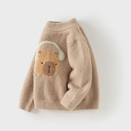 Toddler Girls/Boys Soft Cute Animal Jacquard Chenille Sweater Tops