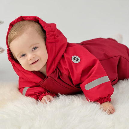 Baby Girls/Boys Outdoor Windproof Plush-lined Padded Hooded Cozy Rompers