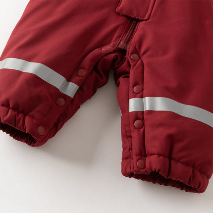 Baby Girls/Boys Outdoor Windproof Plush-lined Padded Hooded Cozy Rompers