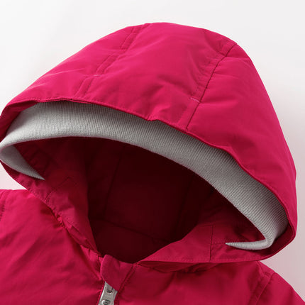 Baby Girls/Boys Winter Rose/Green Windproof Hooded Down Rompers
