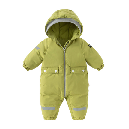 Baby Girls/Boys Winter Rose/Green Windproof Hooded Down Rompers