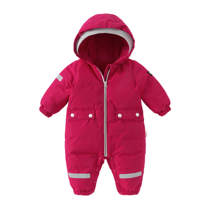 Baby Girls/Boys Winter Rose/Green Windproof Hooded Down Rompers