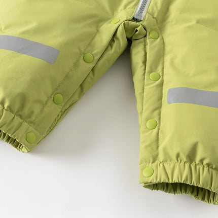 Baby Girls/Boys Winter Rose/Green Windproof Hooded Down Rompers