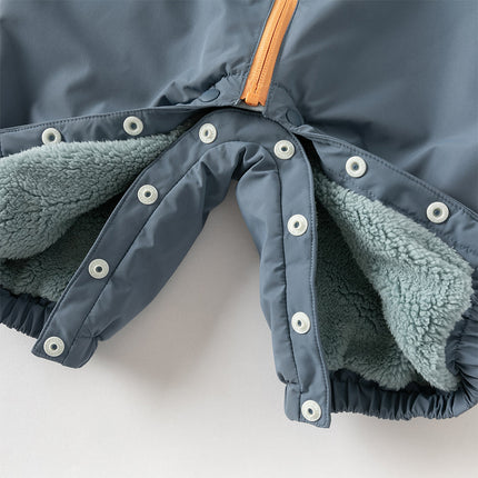 Baby Girls/Boys  Grey Blue/Grey Pink Long sleeve Waterproof Hooded Rompers