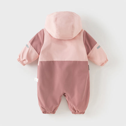 Baby Girls/Boys  Grey Blue/Grey Pink Long sleeve Waterproof Hooded Rompers
