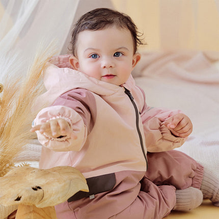 Baby Girls/Boys  Grey Blue/Grey Pink Long sleeve Waterproof Hooded Rompers