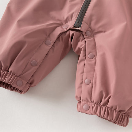 Baby Girls/Boys  Grey Blue/Grey Pink Long sleeve Waterproof Hooded Rompers