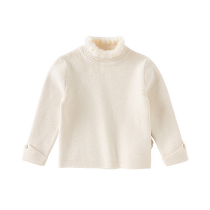 Kids Girls Elegant Plush Turtle Beige/Grey Pink Pullover Sweaters Tops