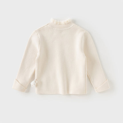 Kids Girls Elegant Plush Turtle Beige/Grey Pink Pullover Sweaters Tops