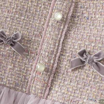 Toddler Girls Graceful Grey Purple Turtle Plush-lined Mesh Princess Dress