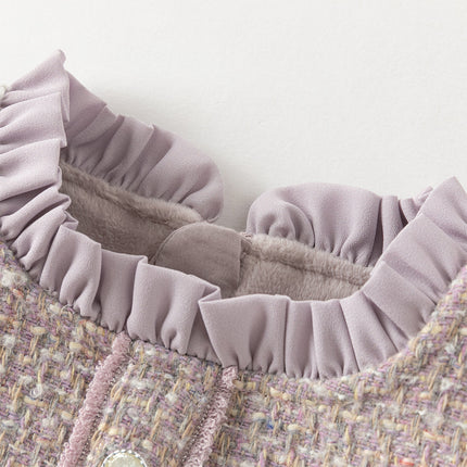 Toddler Girls Graceful Grey Purple Turtle Plush-lined Mesh Princess Dress