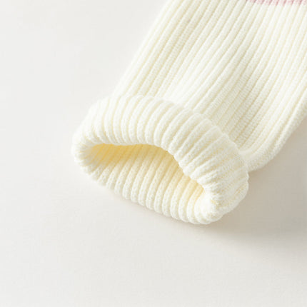 Kids Girls Sweet Striped Turtle Long-sleeved Pullover Sweaters