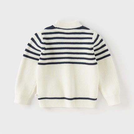 Kids Girls Sweet Striped Turtle Long-sleeved Pullover Sweaters