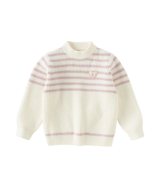 Kids Girls Sweet Striped Turtle Long-sleeved Pullover Sweaters
