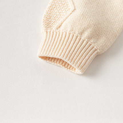 Kids Girls/Boys Casual Apricot Versatile Pullover Knit Sweaters Tops