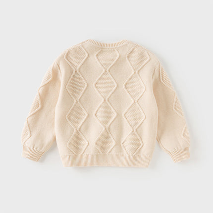 Kids Girls/Boys Casual Apricot Versatile Pullover Knit Sweaters Tops