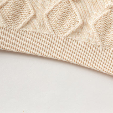 Kids Girls/Boys Casual Apricot Versatile Pullover Knit Sweaters Tops