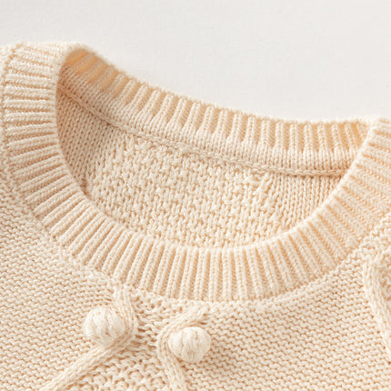 Kids Girls/Boys Casual Apricot Versatile Pullover Knit Sweaters Tops