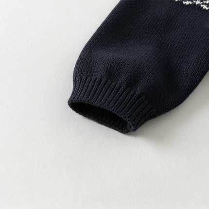 Baby Boys Navy Blue Soft Cotton One-Pieces Romper