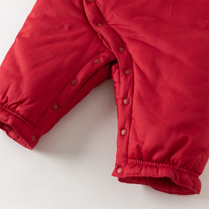 Baby Girls Chinese-style Red/Pink Warm Padded Rompers