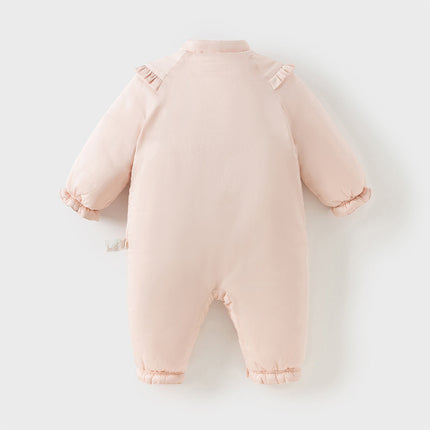 Baby Girls Chinese-style Red/Pink Warm Padded Rompers