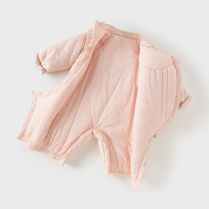 Baby Girls Chinese-style Red/Pink Warm Padded Rompers