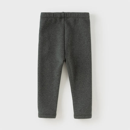 Toddler Girls Casual Beige/Grey Outdoor Soft Plush-lined Leggings