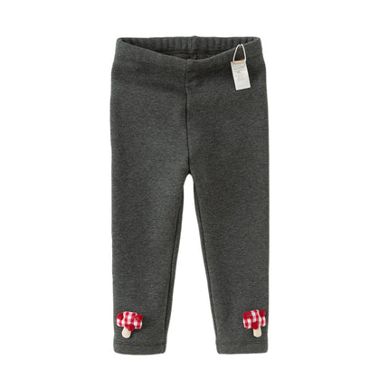 Toddler Girls Casual Beige/Grey Outdoor Soft Plush-lined Leggings