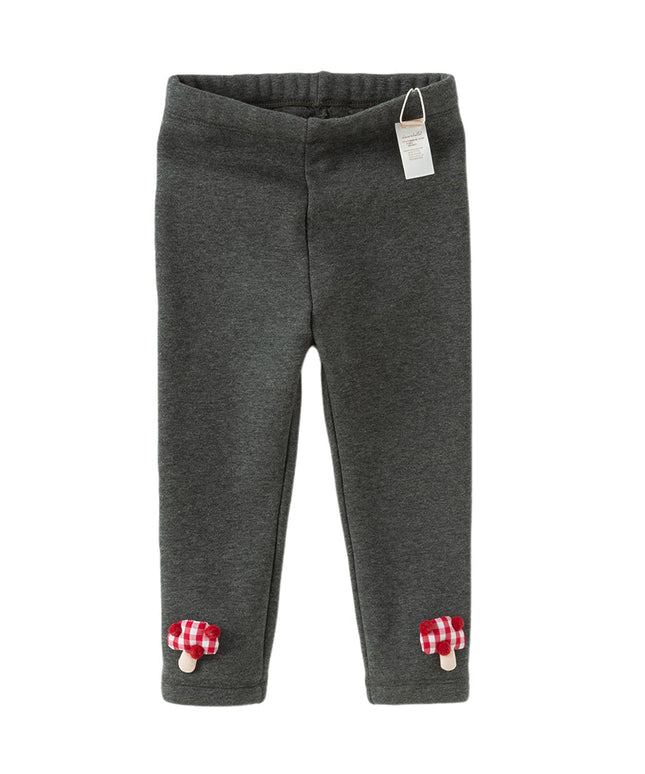 Toddler Girls Casual Beige/Grey Outdoor Soft Plush-lined Leggings